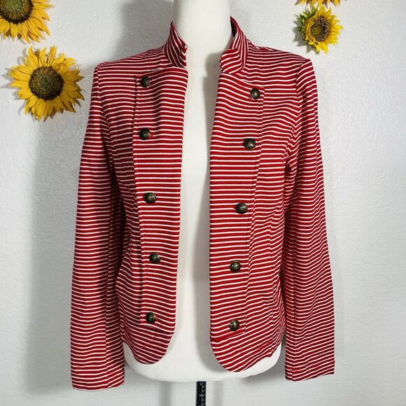 Tommy Hilfiger Red And White Seafaring Open Jacket Size Small Women’s - Picture 3 of 11